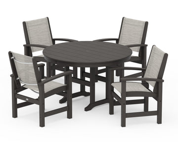 Coastal 5-Piece Round Farmhouse Dining Set