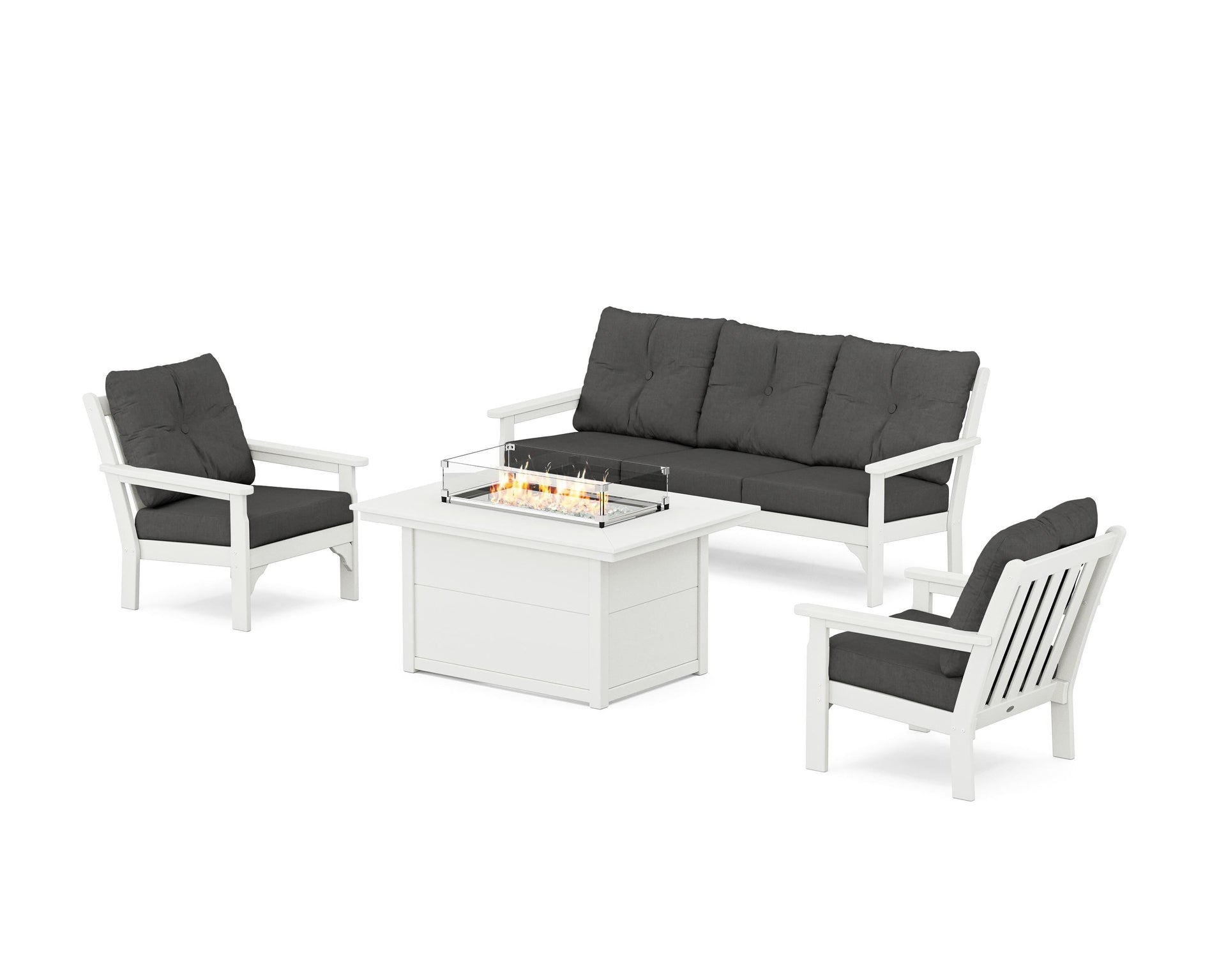 Vineyard Deep Seating Fire Pit Table Set