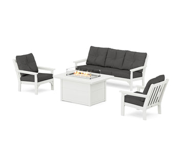 Vineyard Deep Seating Fire Pit Table Set