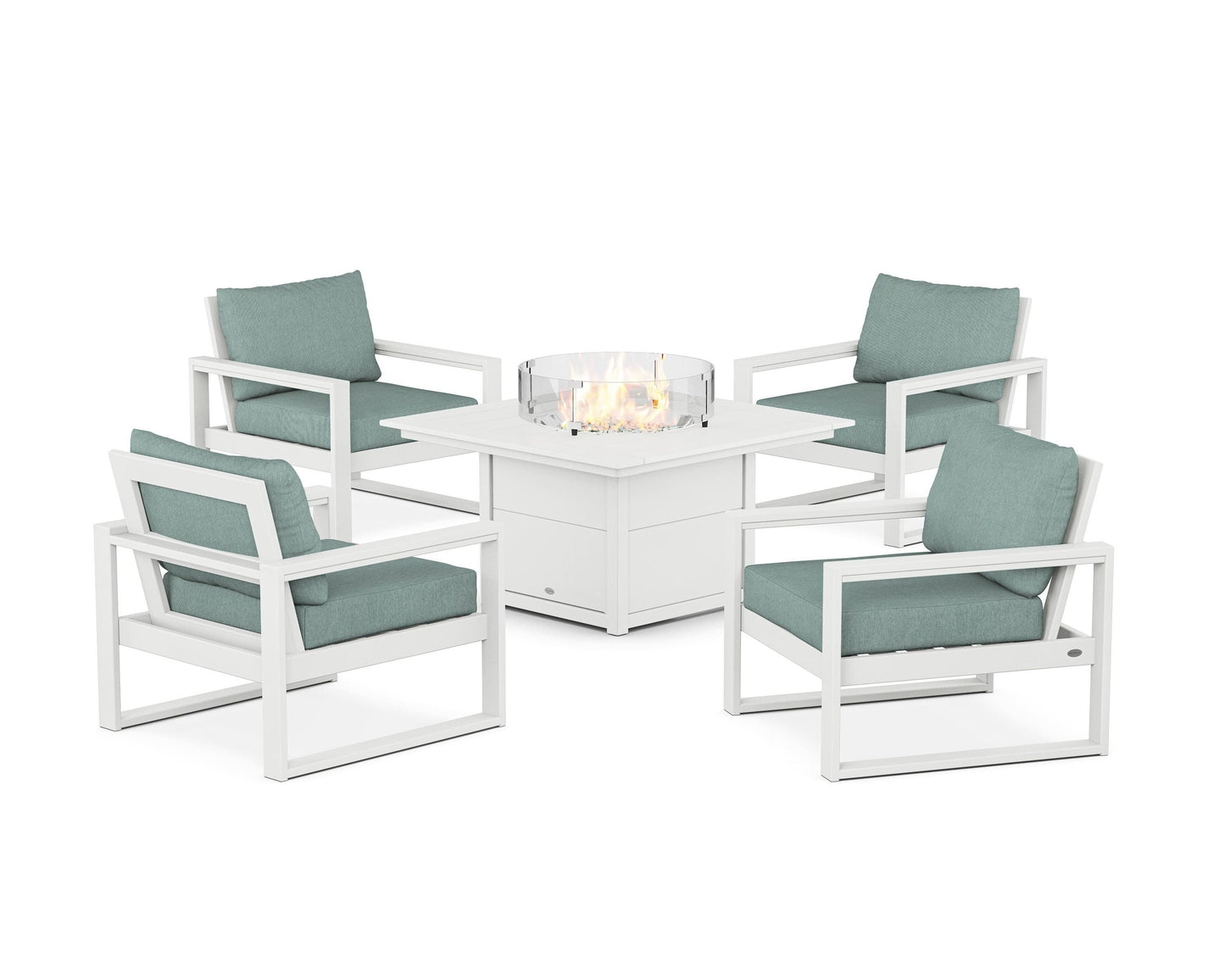 EDGE Sectional 5-Piece Deep Seating Set with Fire Pit Table