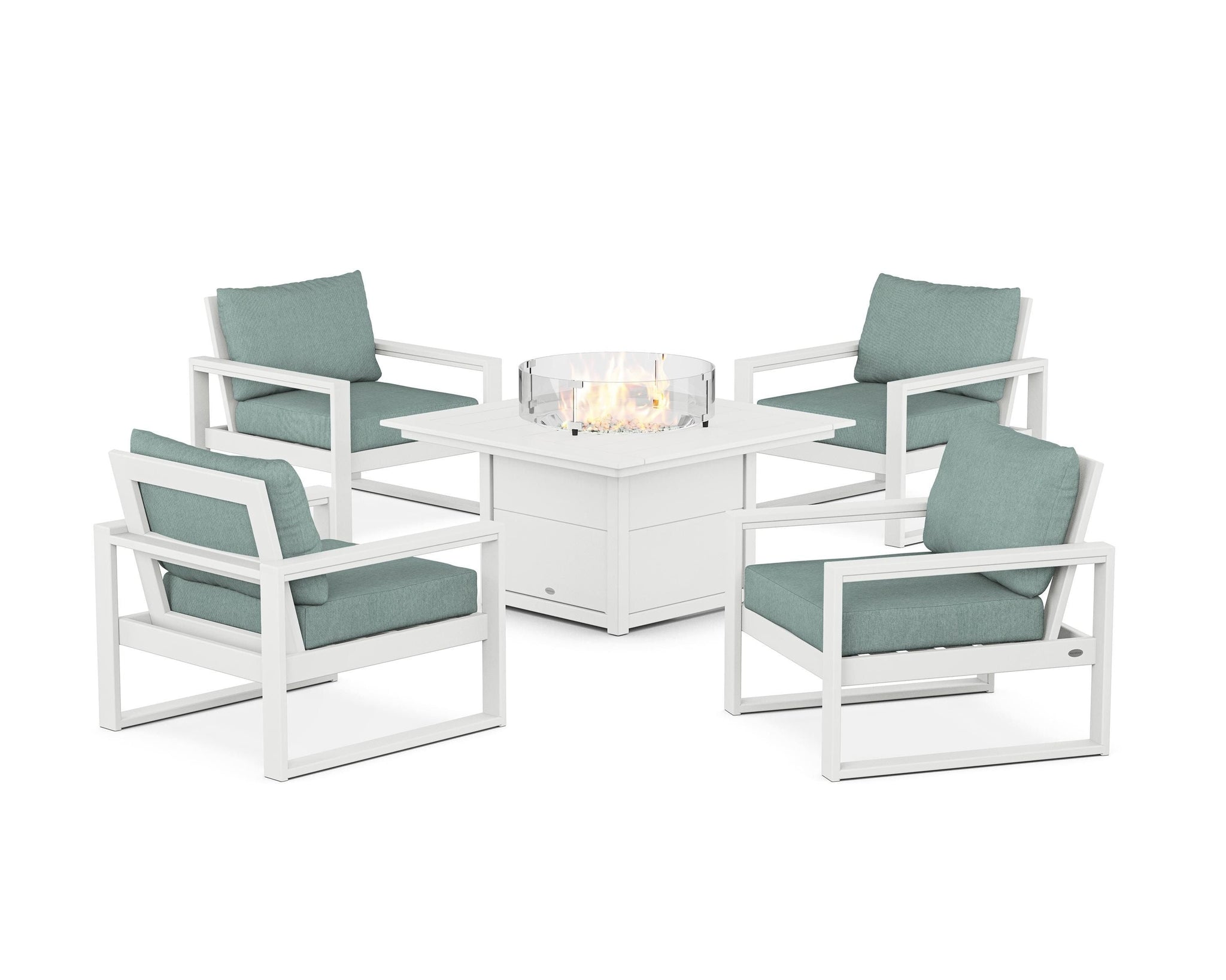 EDGE Sectional 5-Piece Deep Seating Set with Fire Pit Table