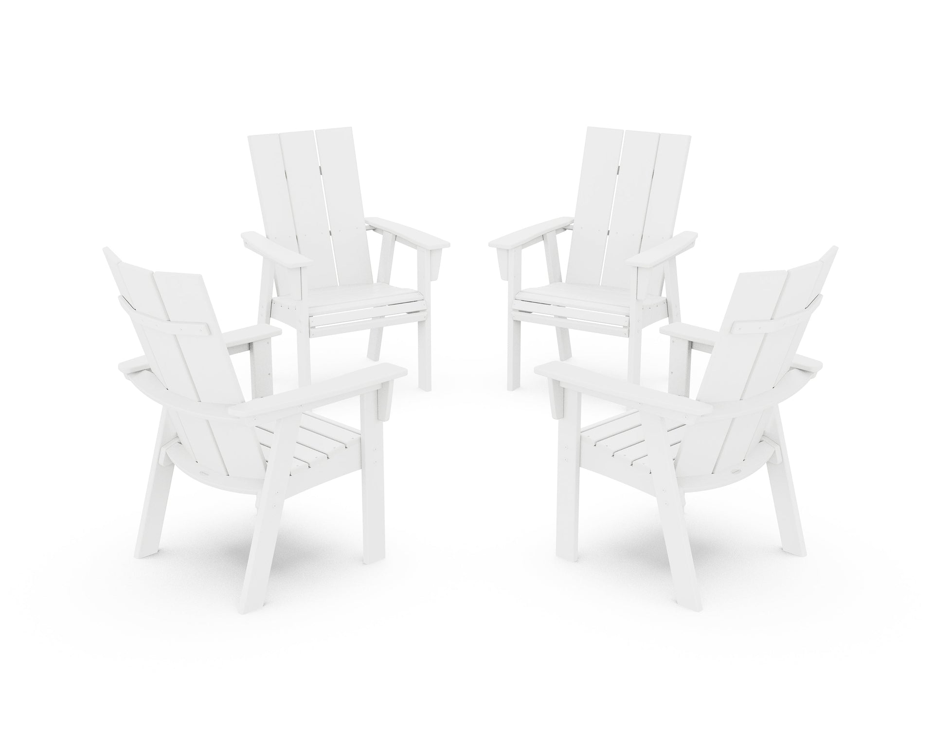 Modern 4-Piece Curveback Upright Adirondack Conversation Set