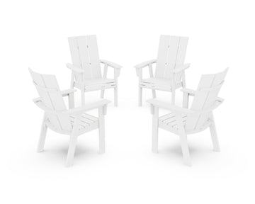 Modern 4-Piece Curveback Upright Adirondack Conversation Set