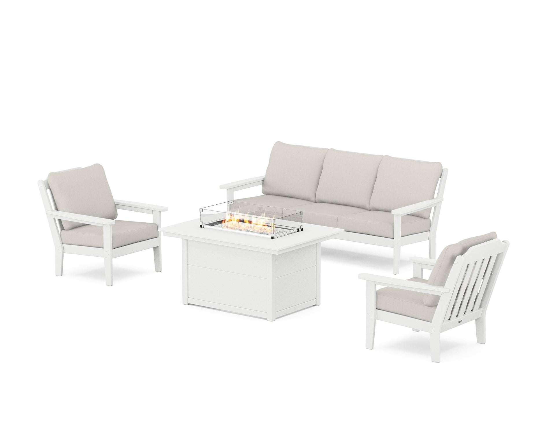 Cottage Deep Seating Fire Pit Table Set