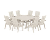 Modern Curveback Adirondack 9-Piece Square Dining Set with Trestle Legs