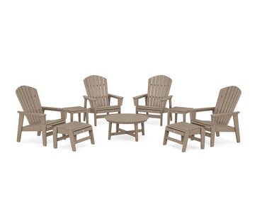 Nautical Grand Upright Adirondack 9-Piece Conversation Set