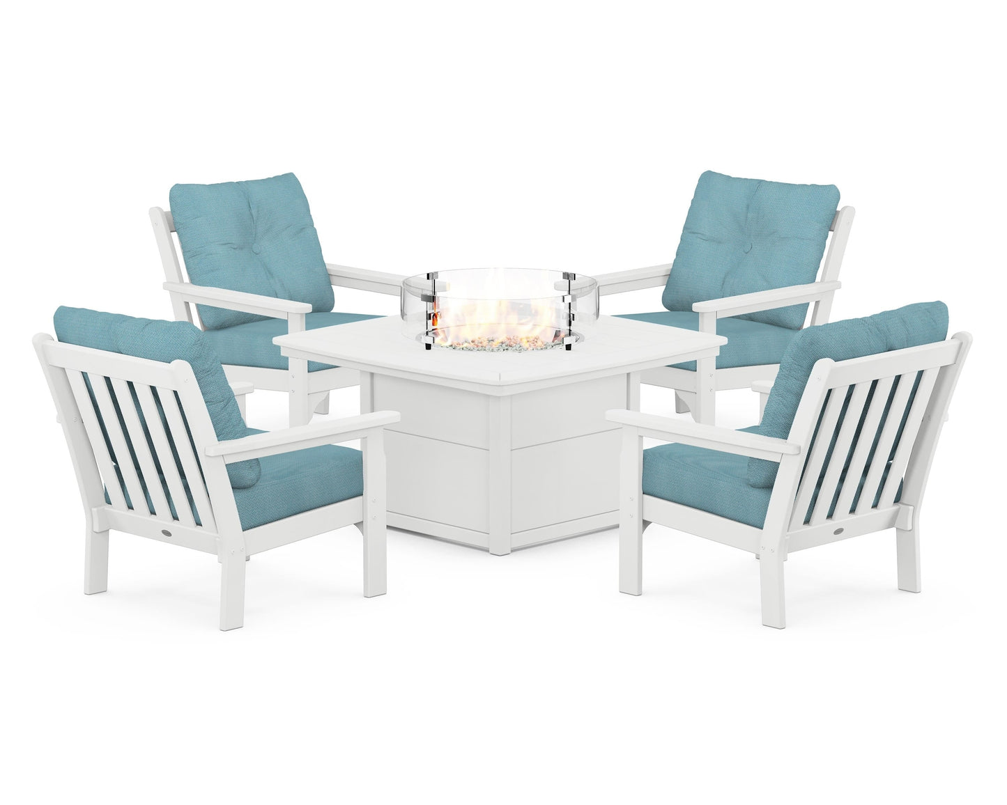 Vineyard 5-Piece Conversation Set with Fire Pit Table