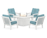 Vineyard 5-Piece Conversation Set with Fire Pit Table