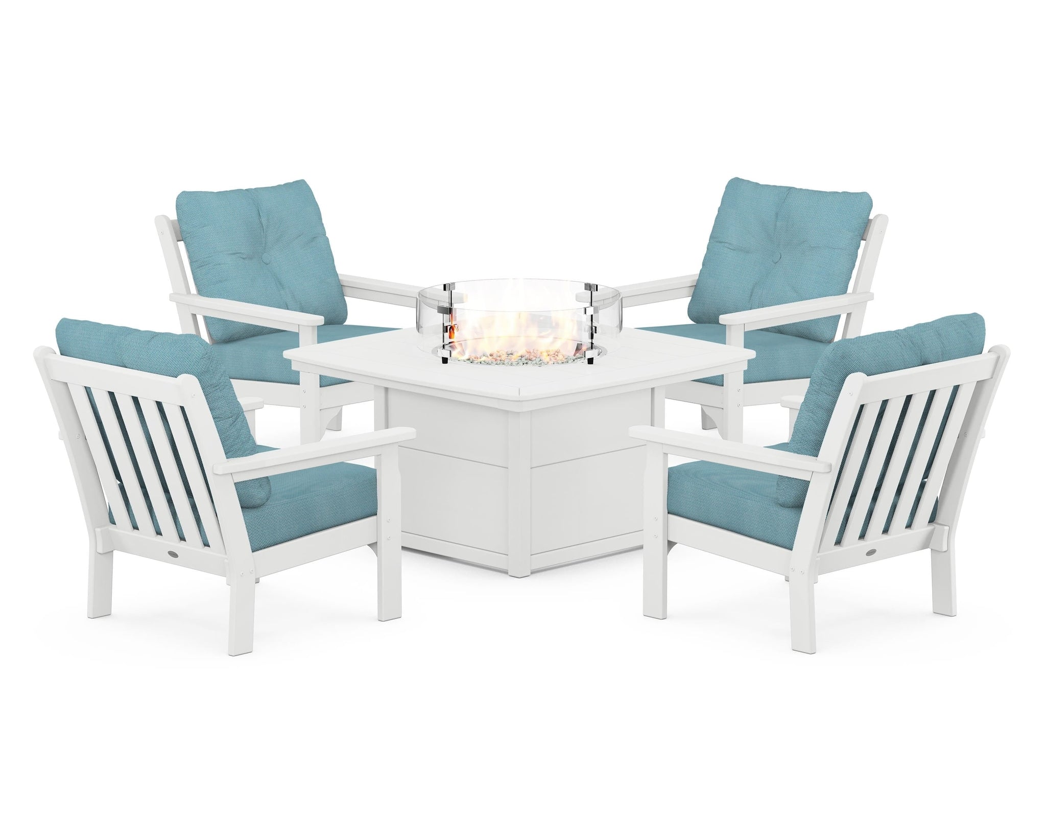 Vineyard 5-Piece Conversation Set with Fire Pit Table