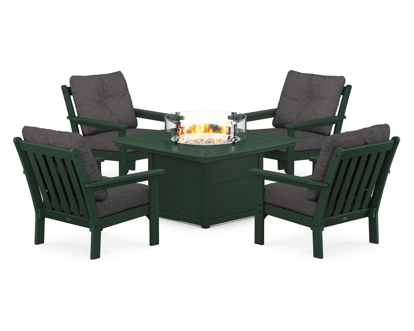 Vineyard 5-Piece Conversation Set with Fire Pit Table