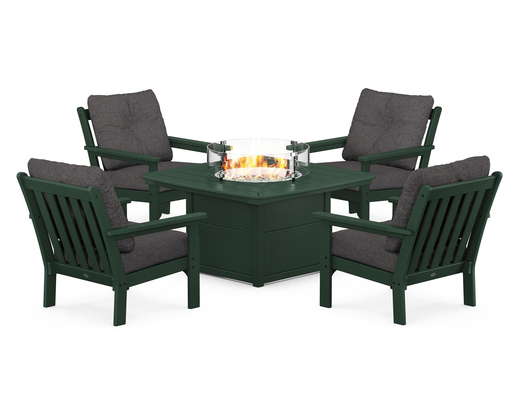 Vineyard 5-Piece Conversation Set with Fire Pit Table