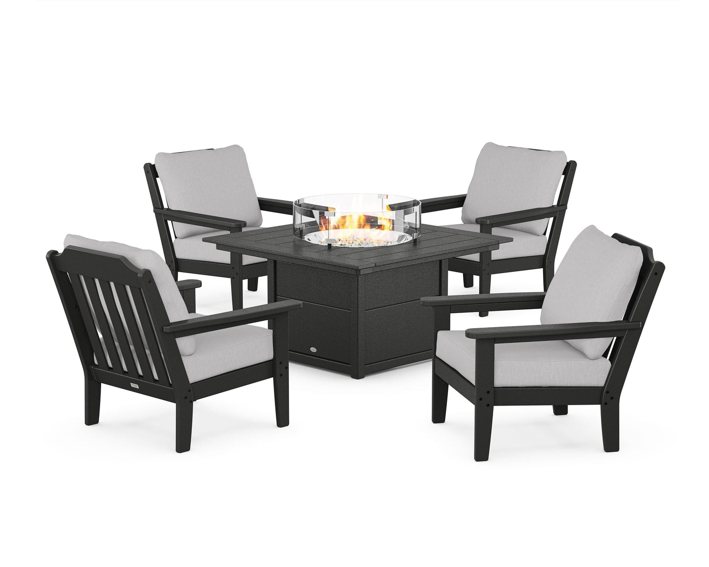 Cottage 5-Piece Deep Seating Set with Fire Pit Table