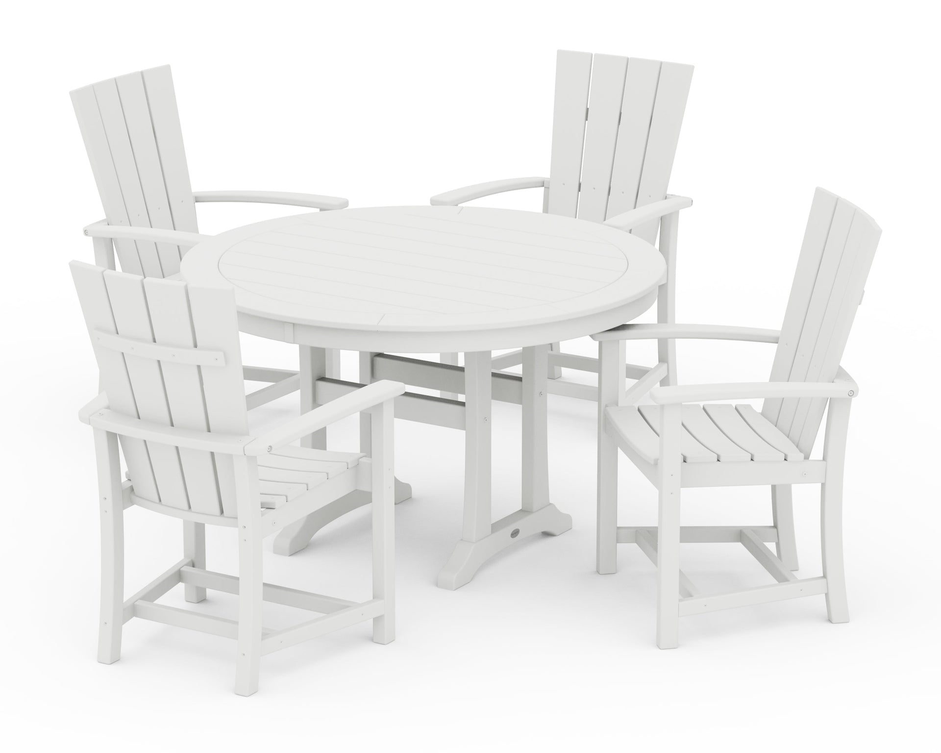 Quattro 5-Piece Round Dining Set with Trestle Legs