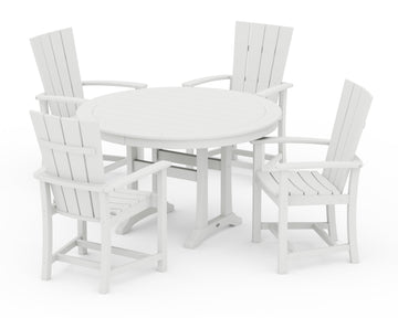 Quattro 5-Piece Round Dining Set with Trestle Legs