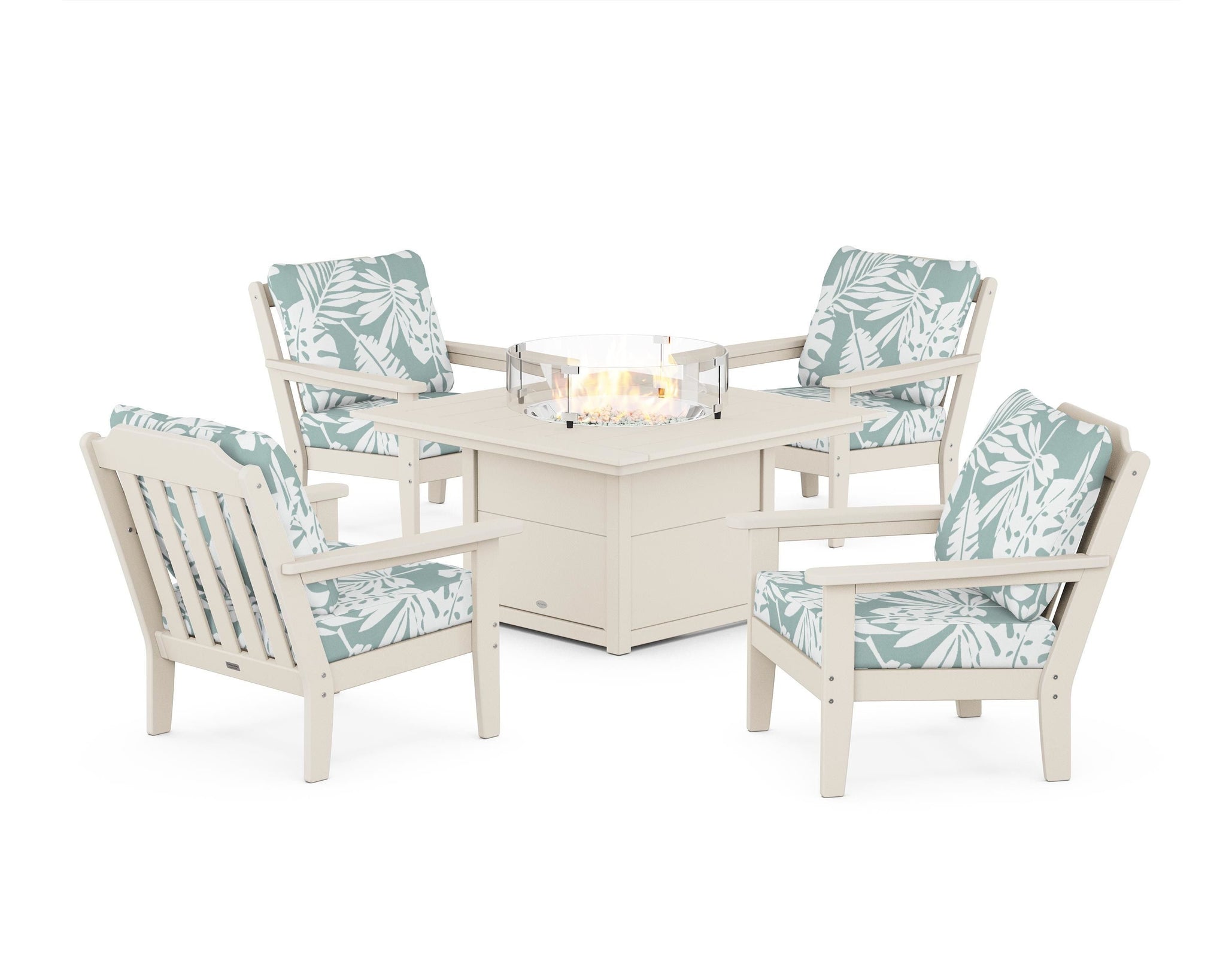 Cottage 5-Piece Deep Seating Set with Fire Pit Table