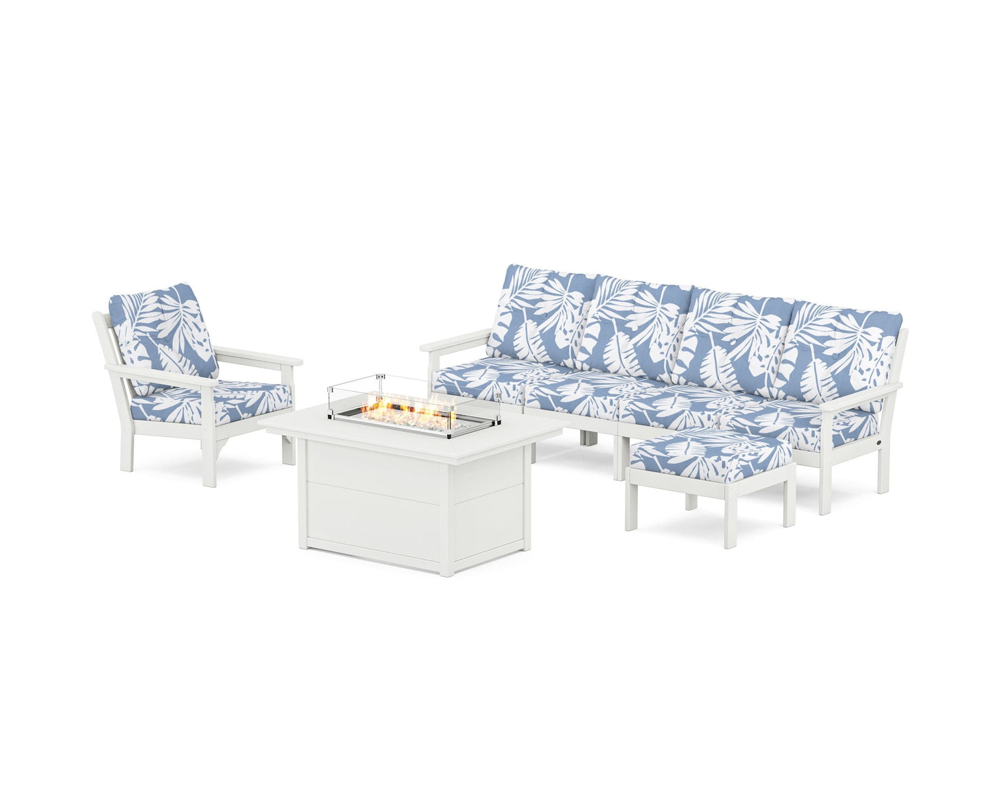 Vineyard Sectional Lounge and Fire Pit Set