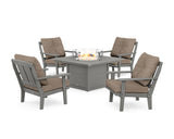 Mission 5-Piece Deep Seating Set with Fire Pit Table