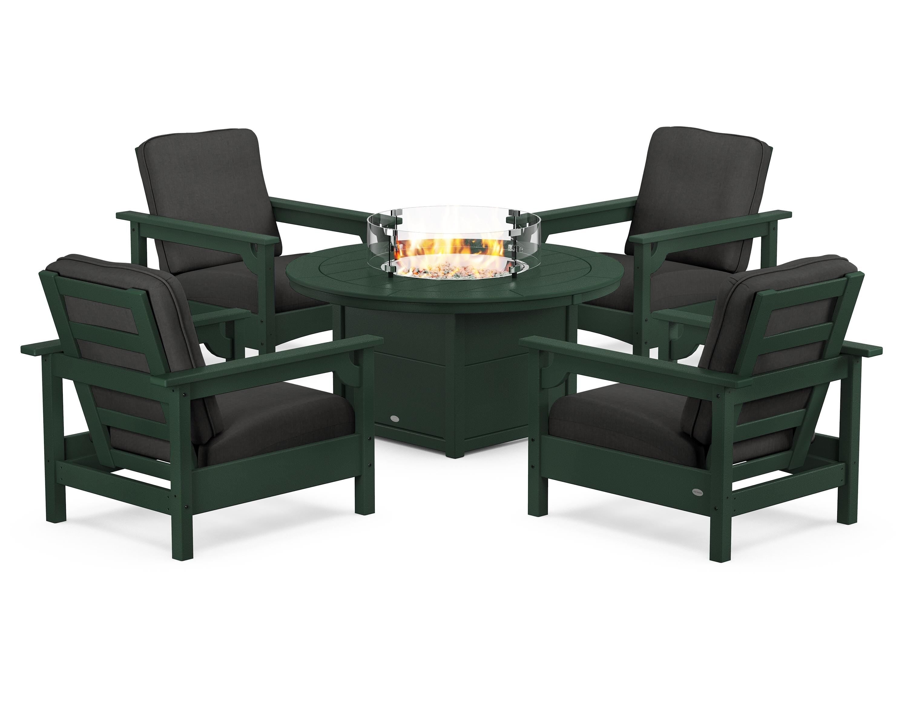 Club 5-Piece Conversation Set with Fire Pit Table