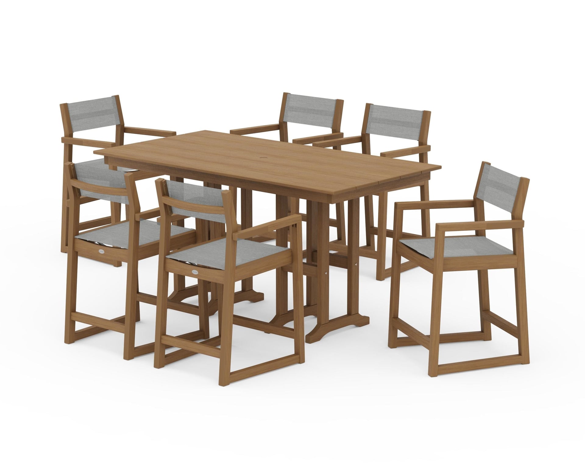 EDGE Sling Arm Chair 7-Piece Farmhouse Counter Set