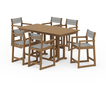 EDGE Sling Arm Chair 7-Piece Farmhouse Counter Set