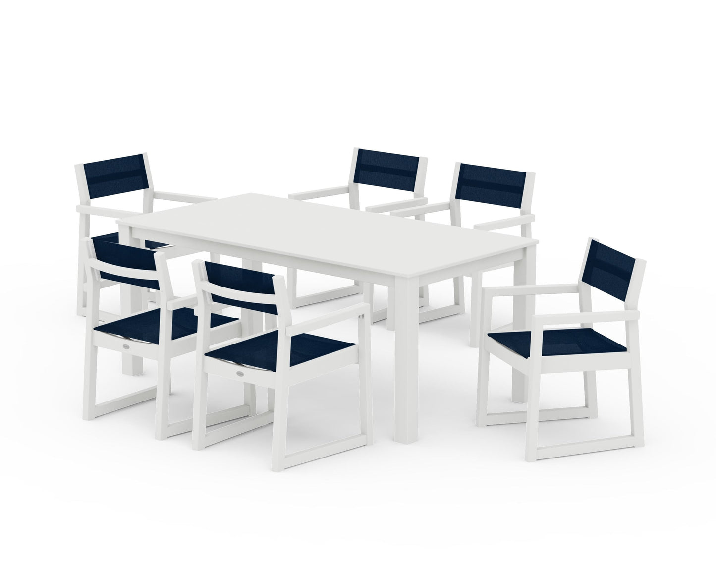 EDGE Sling Arm Chair 7-Piece Parsons Dining Set