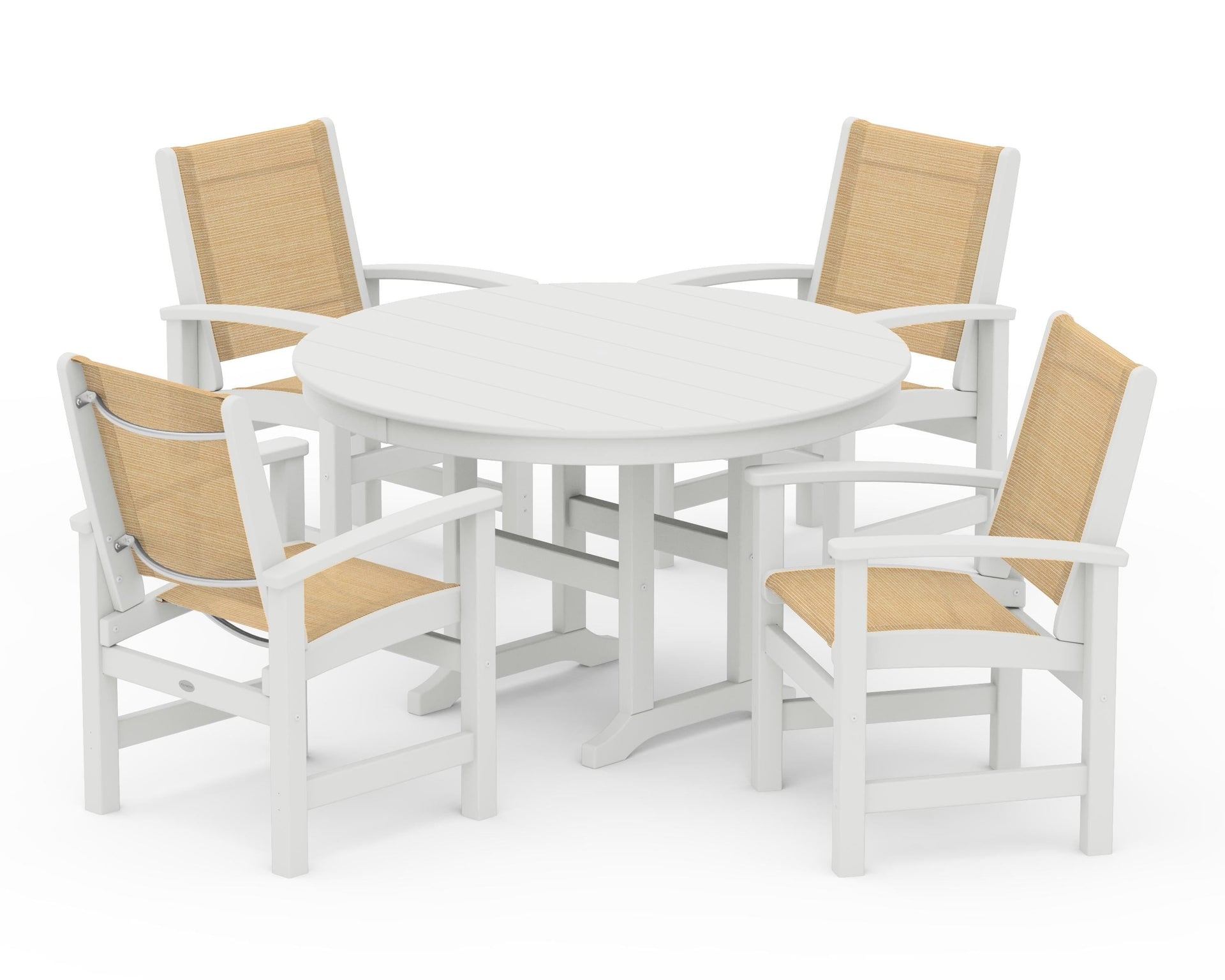 Coastal 5-Piece Round Farmhouse Dining Set