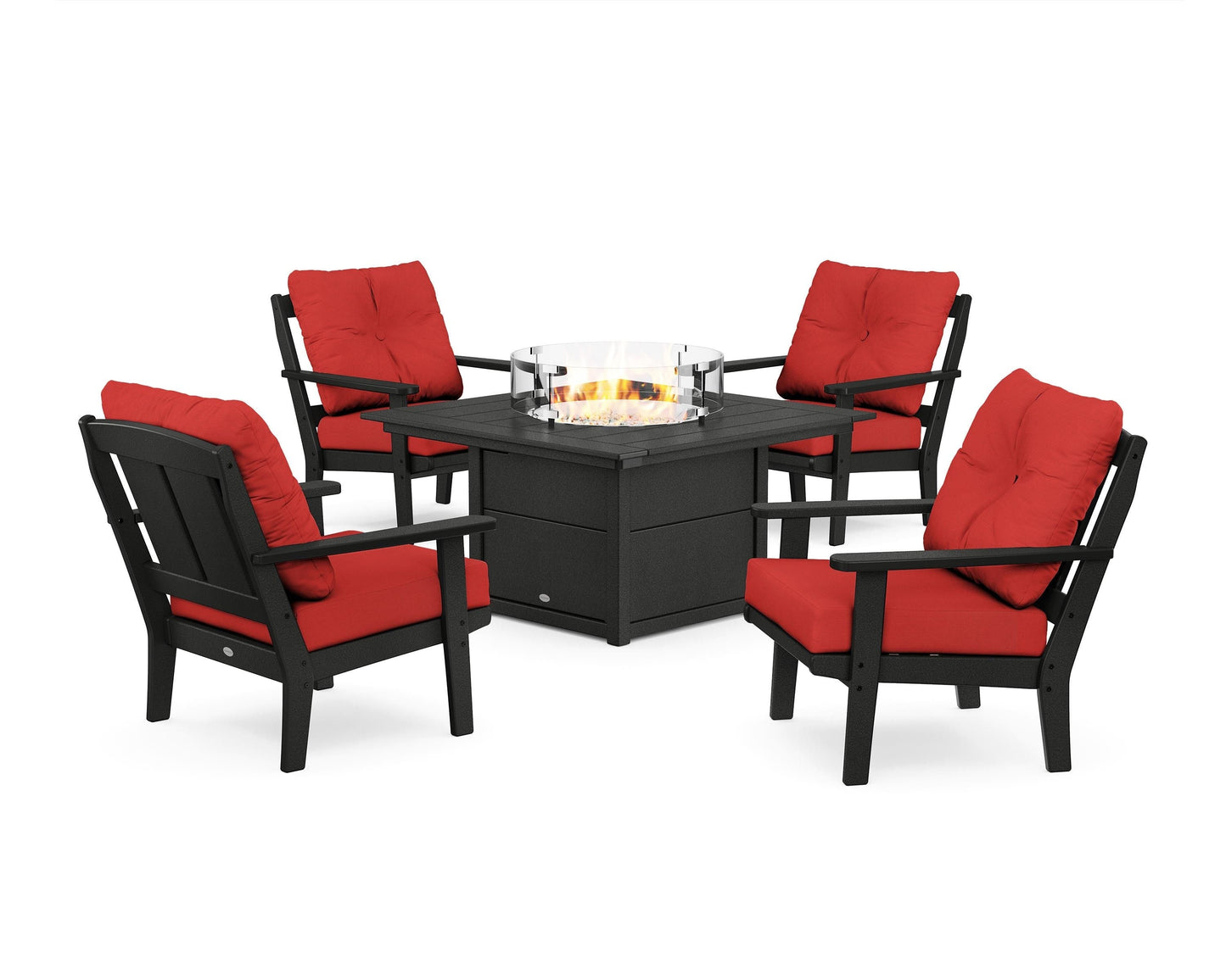 Mission 5-Piece Deep Seating Set with Fire Pit Table