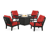 Mission 5-Piece Deep Seating Set with Fire Pit Table