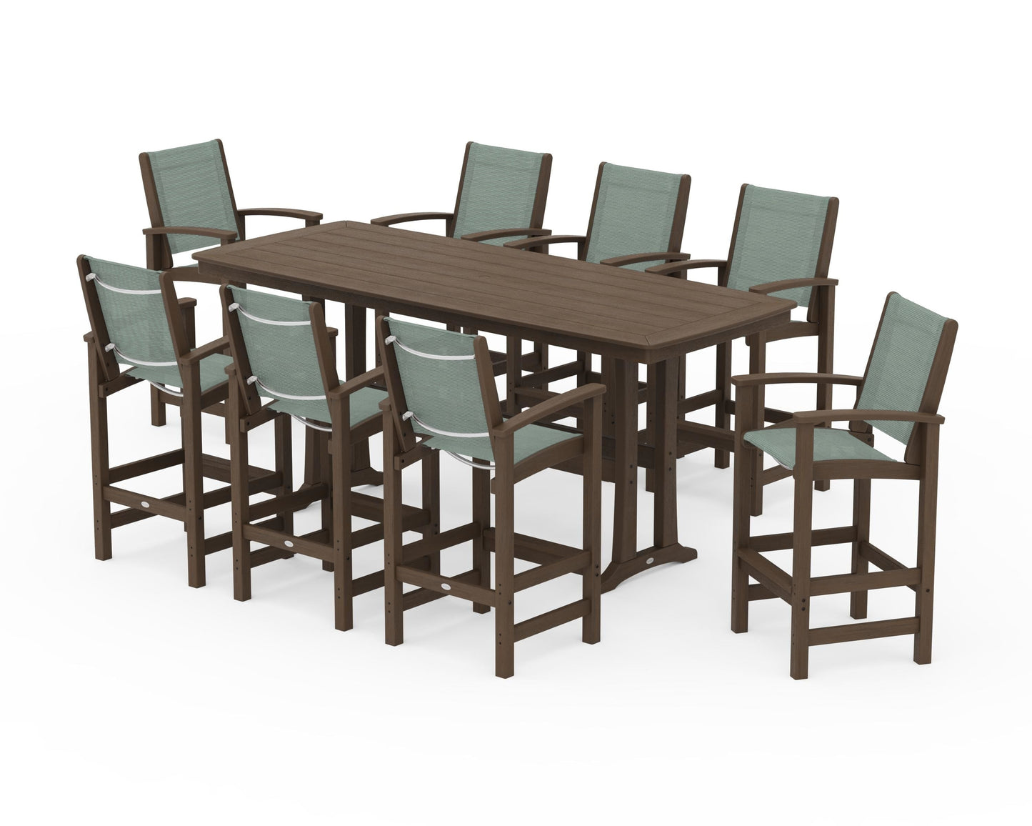 Coastal 9-Piece Bar Set with Trestle Legs