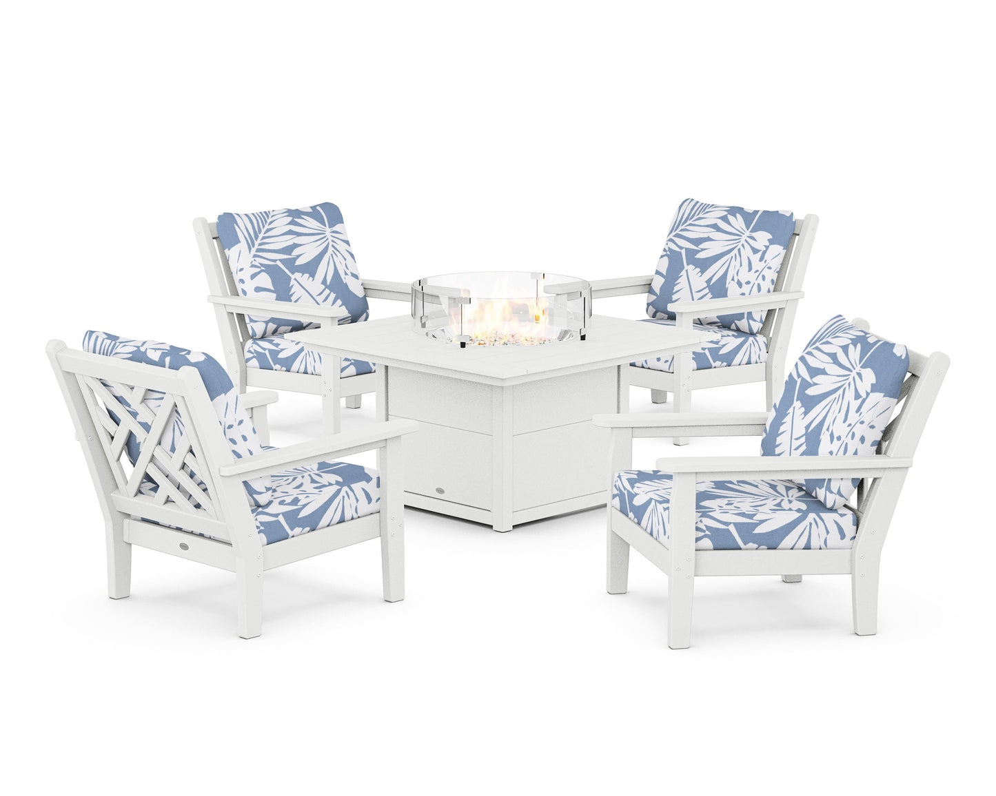 Chippendale 5-Piece Deep Seating Set with Fire Pit Table