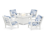 Chippendale 5-Piece Deep Seating Set with Fire Pit Table