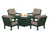 Vineyard 5-Piece Conversation Set with Fire Pit Table