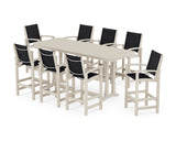 Coastal 9-Piece Bar Set with Trestle Legs