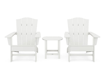 Wave 3-Piece Adirondack Chair Set with The Crest Chairs