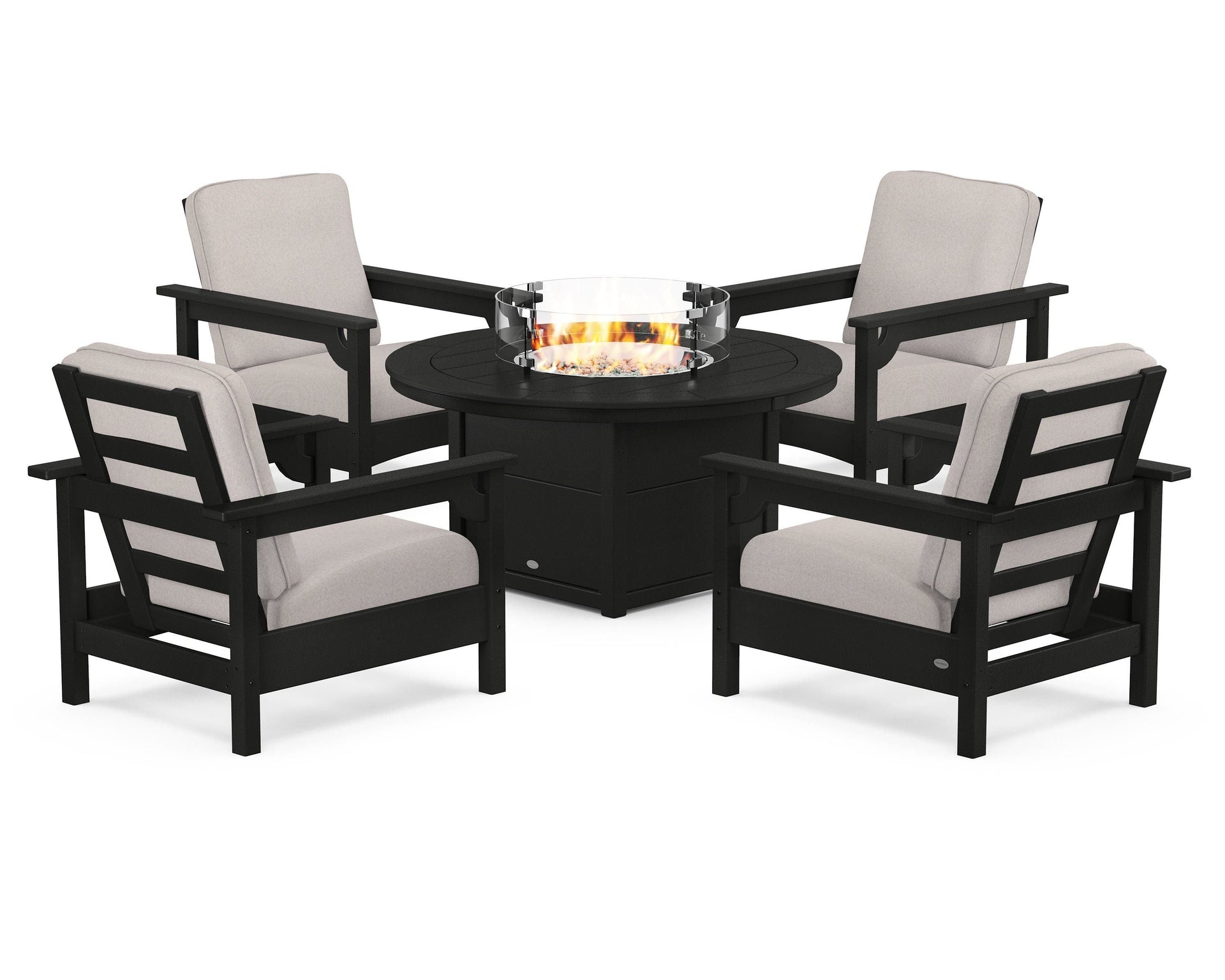 Club 5-Piece Conversation Set with Fire Pit Table