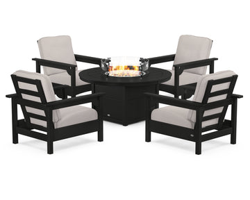 Club 5-Piece Conversation Set with Fire Pit Table