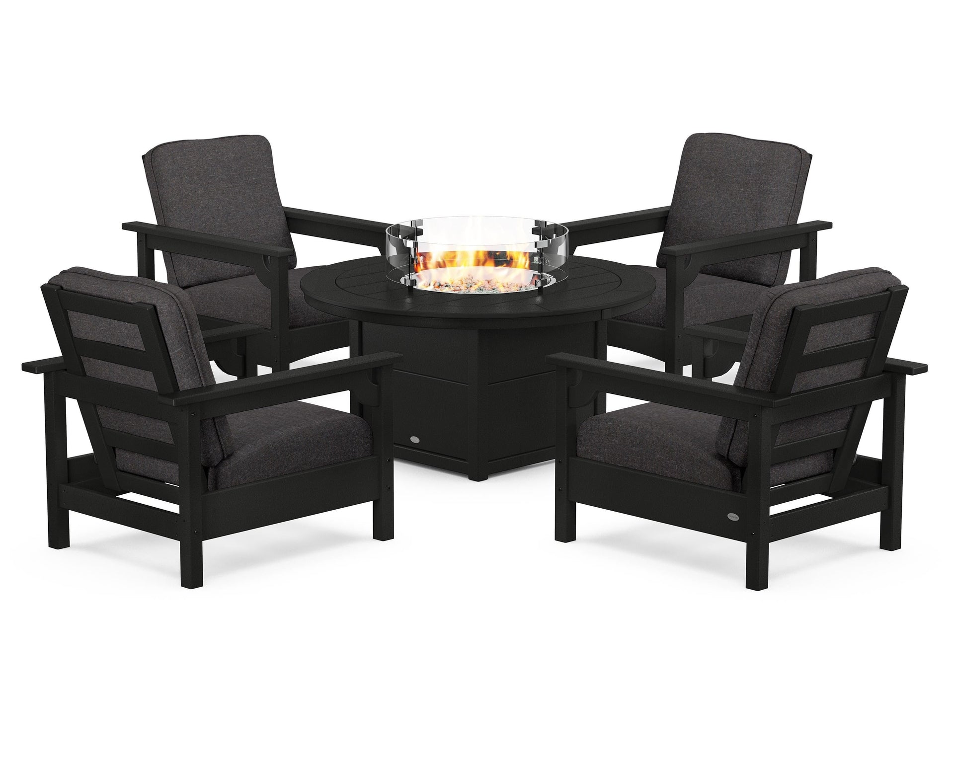 Club 5-Piece Conversation Set with Fire Pit Table