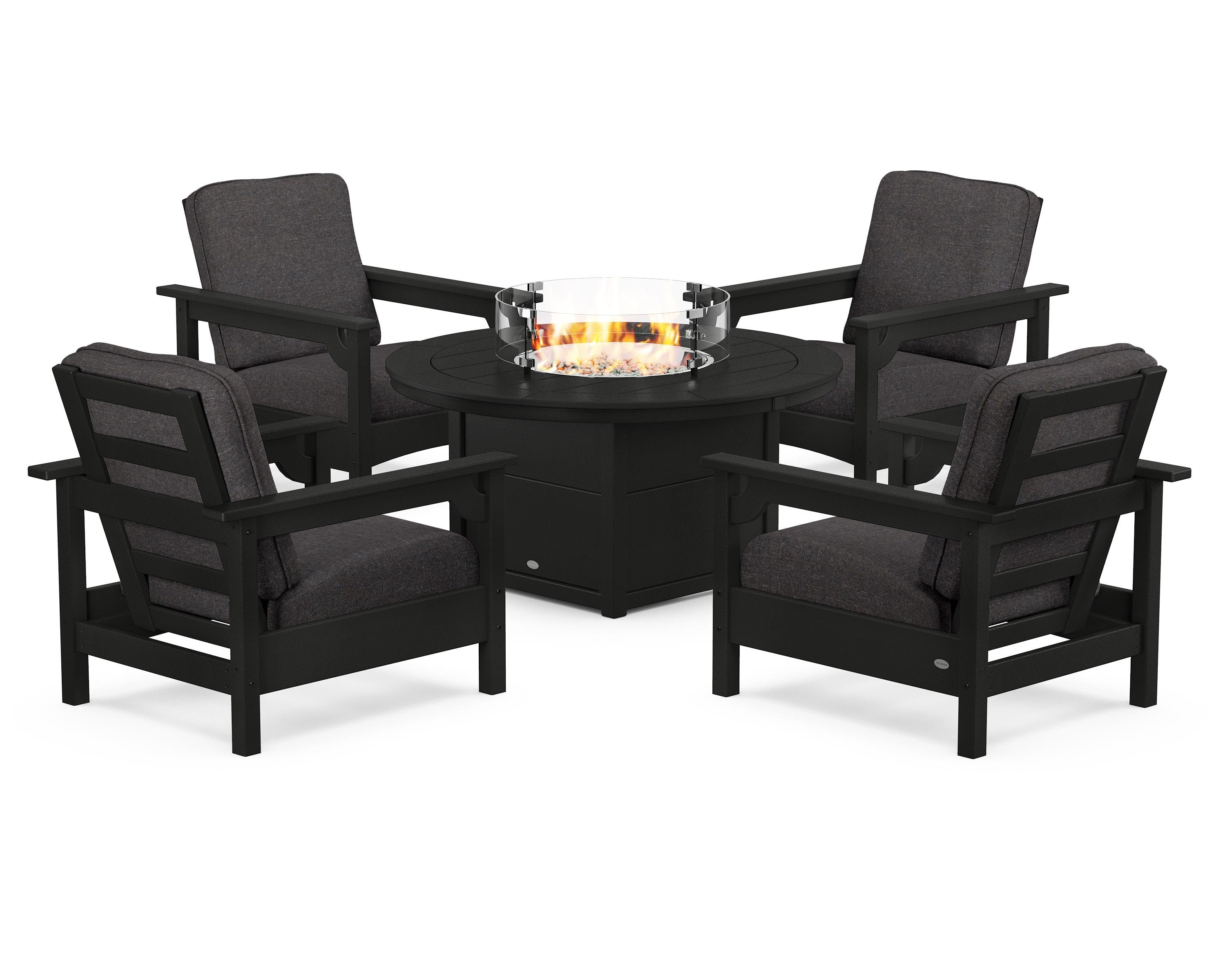Club 5-Piece Conversation Set with Fire Pit Table
