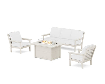 Cottage Deep Seating Fire Pit Table Set