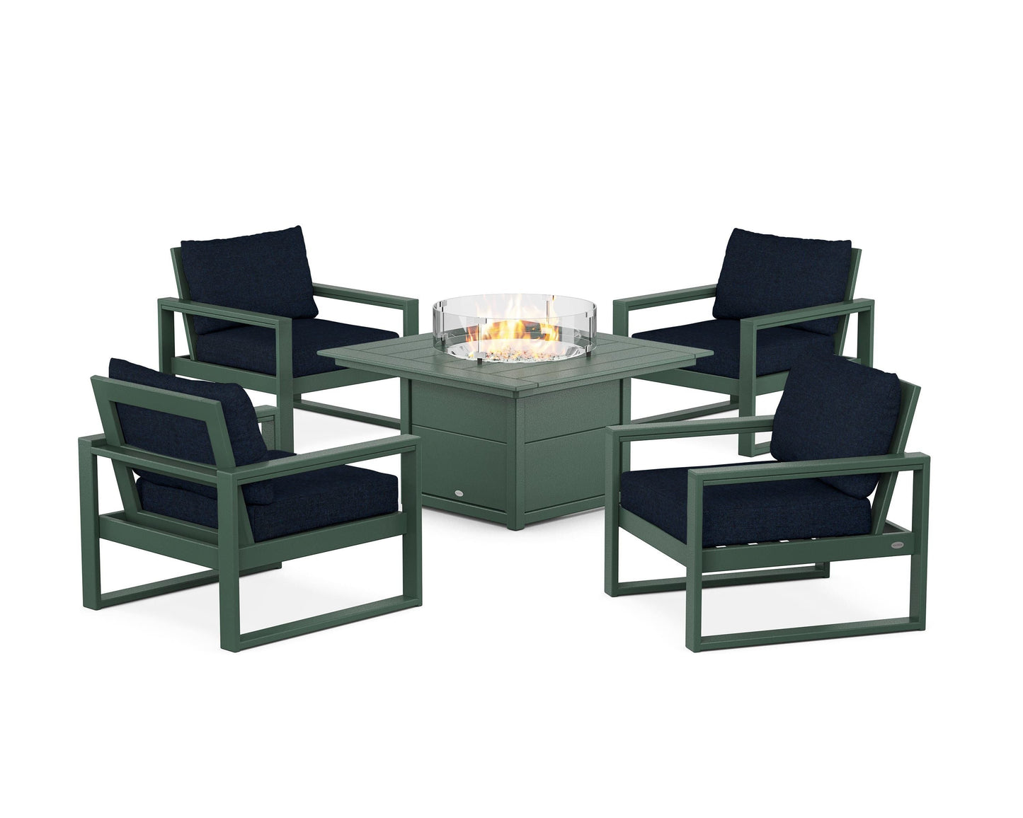 EDGE Sectional 5-Piece Deep Seating Set with Fire Pit Table