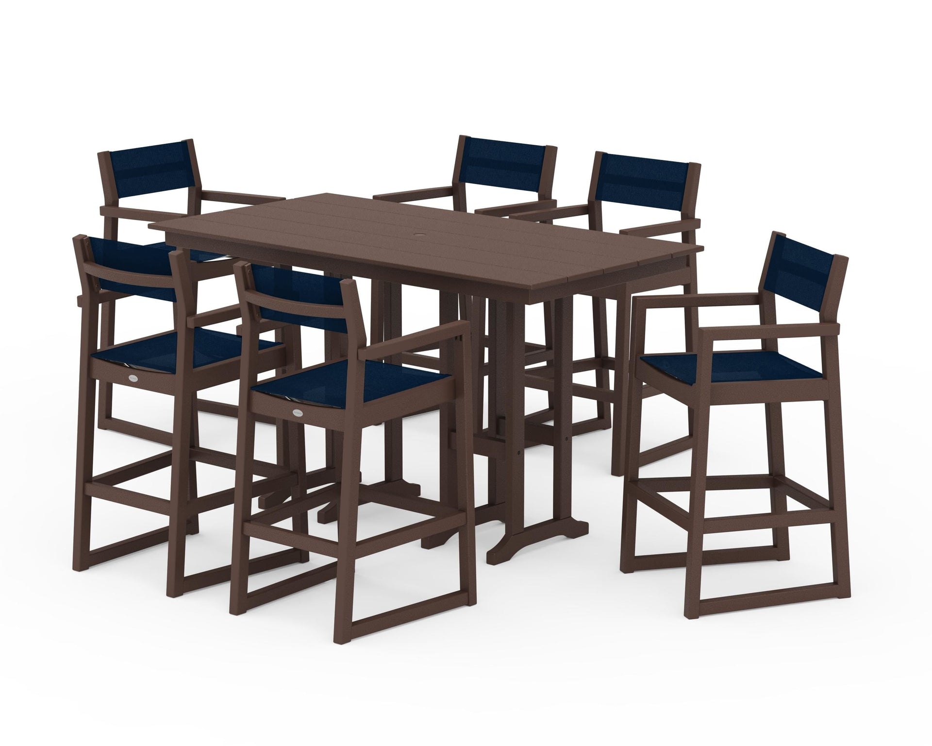 EDGE Sling Arm Chair 7-Piece Farmhouse Bar Set