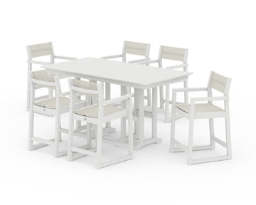EDGE Sling Arm Chair 7-Piece Farmhouse Counter Set