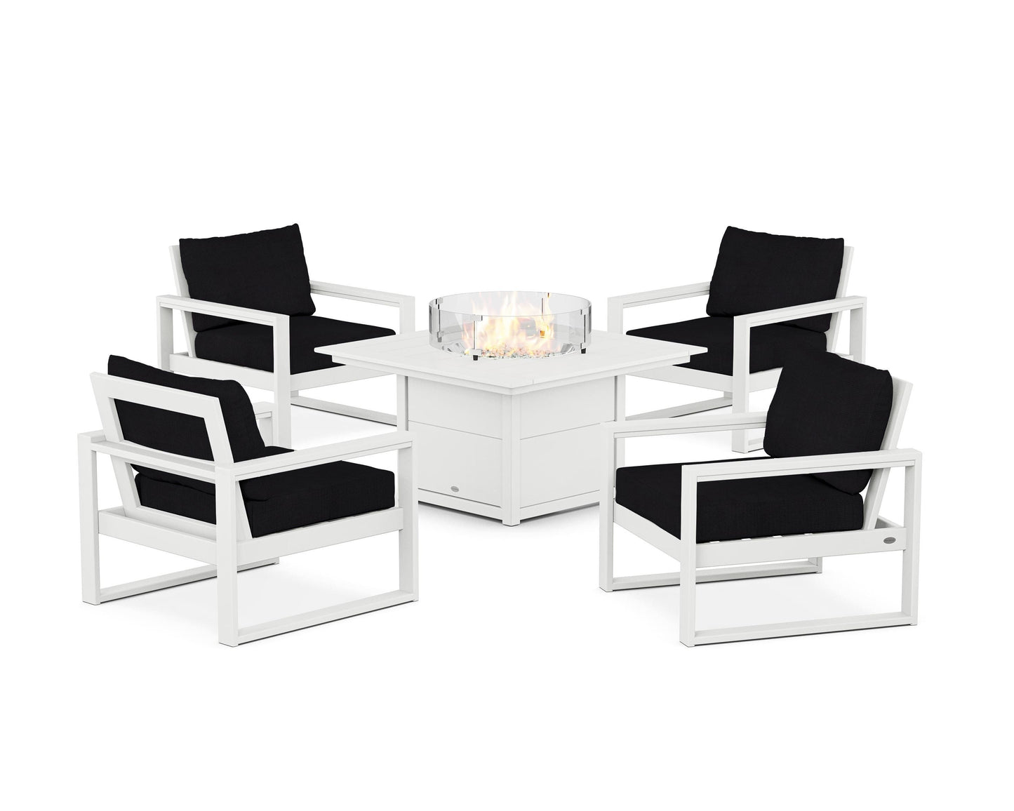 EDGE Sectional 5-Piece Deep Seating Set with Fire Pit Table