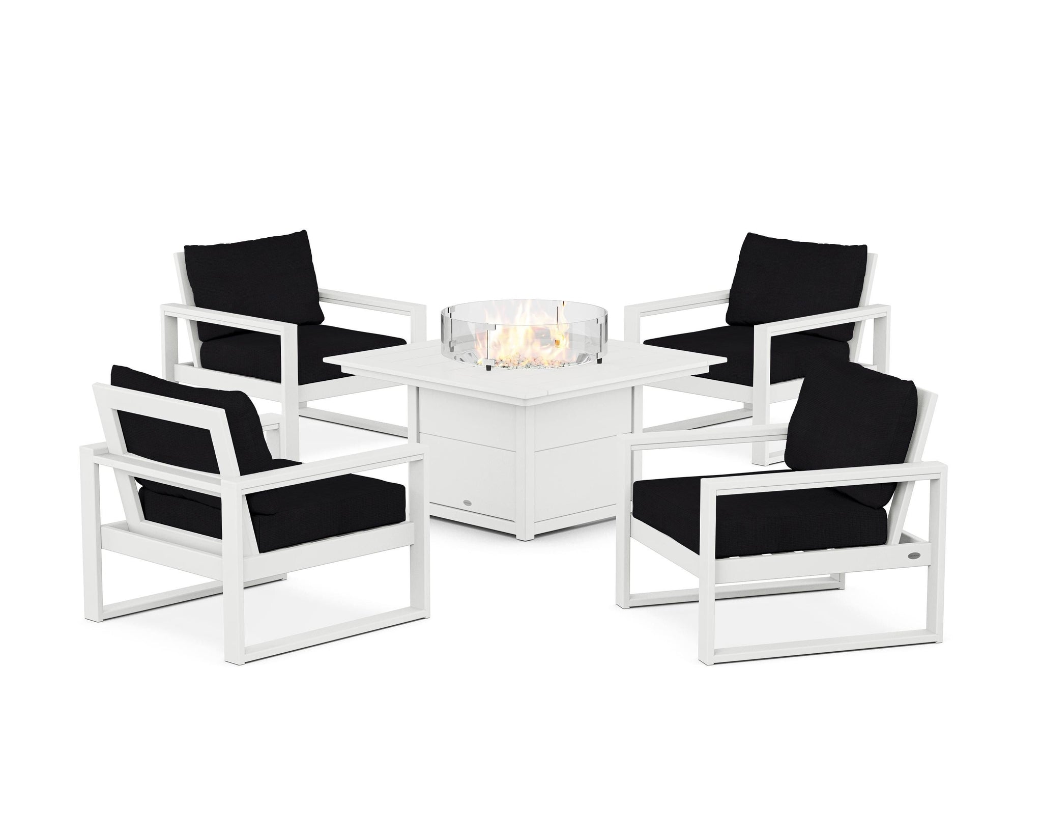 EDGE Sectional 5-Piece Deep Seating Set with Fire Pit Table
