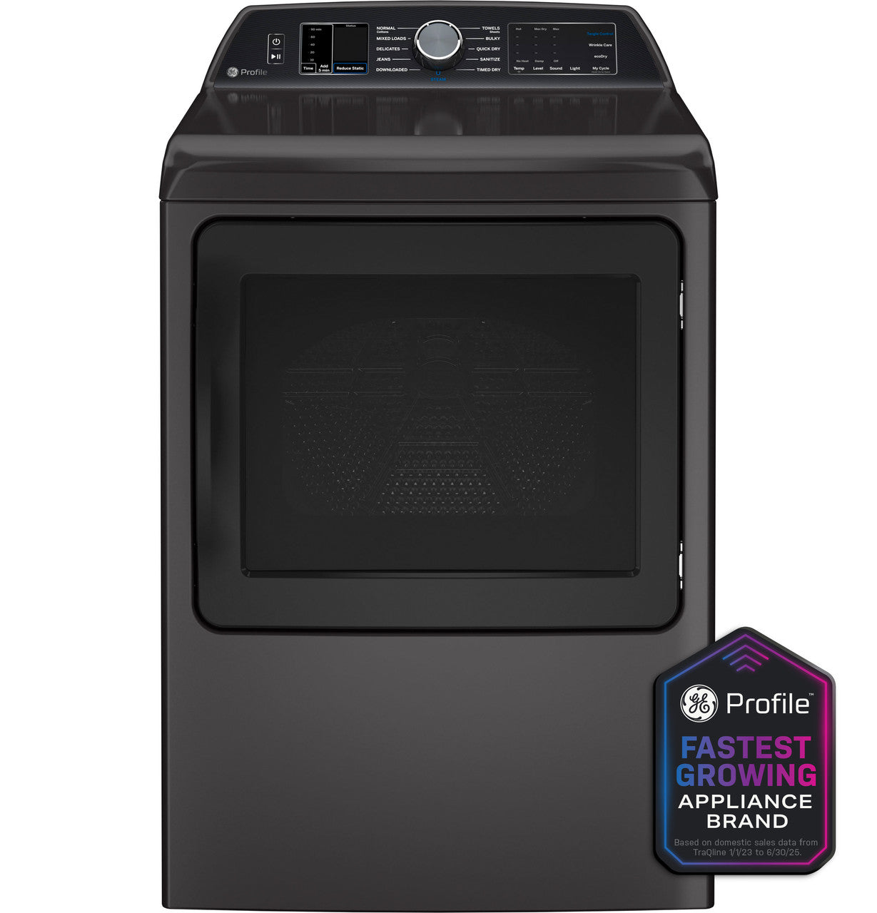 GE Profile™ ENERGY STAR® 7.4 cu. ft. Capacity Smart aluminized alloy drum Electric Dryer with Sanitize Cycle and Sensor Dry