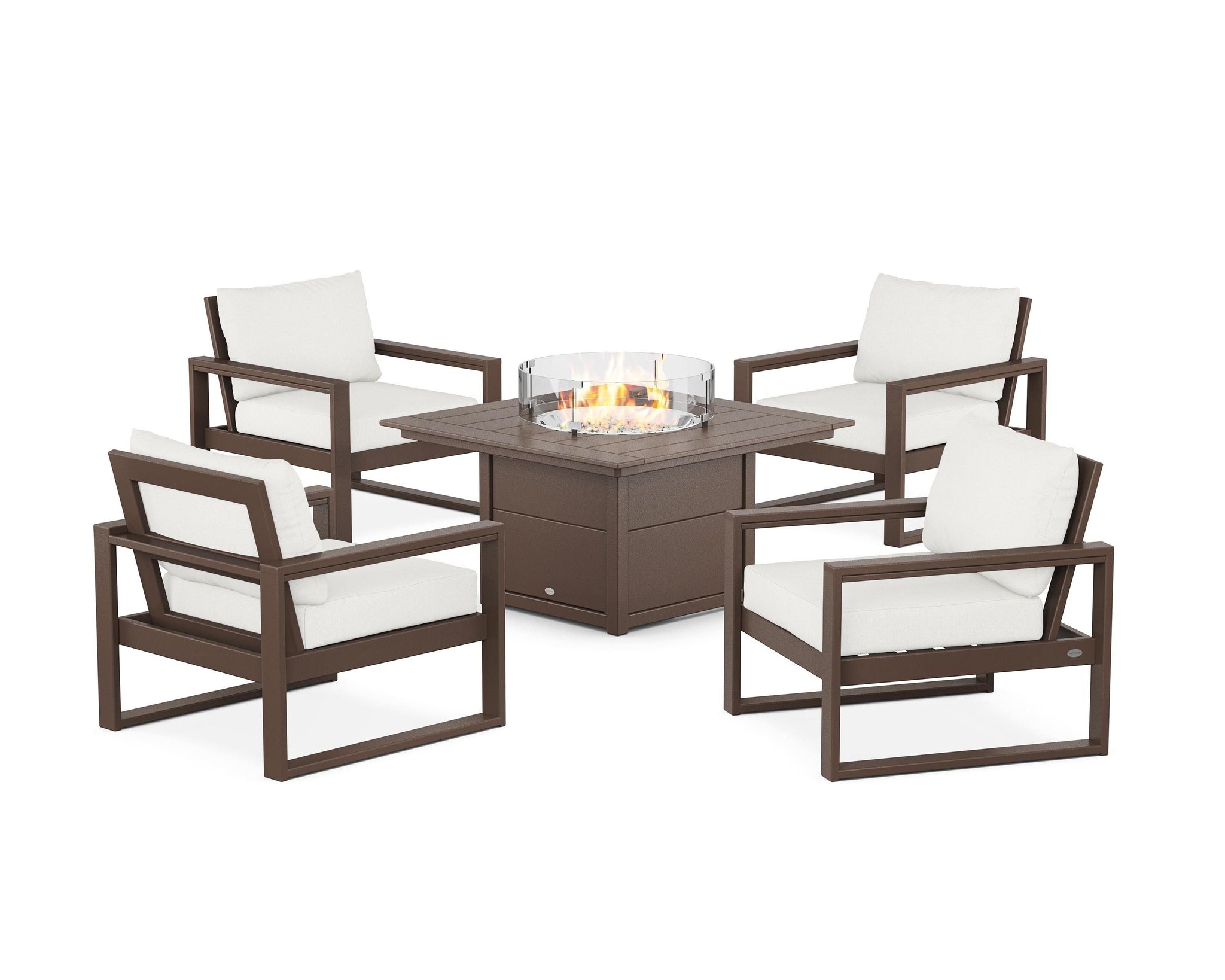 EDGE Sectional 5-Piece Deep Seating Set with Fire Pit Table