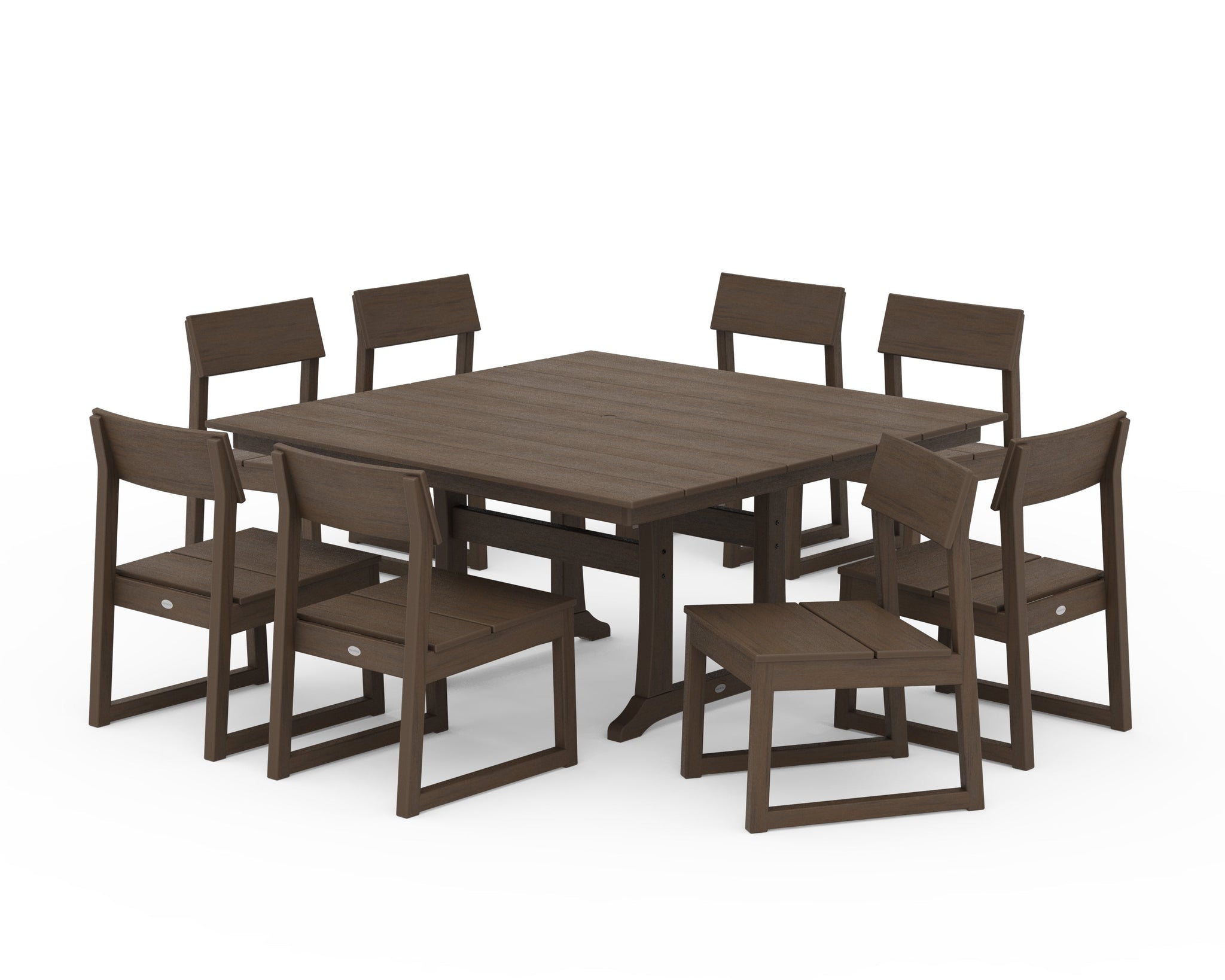EDGE 9-Piece Farmhouse Trestle Dining Set