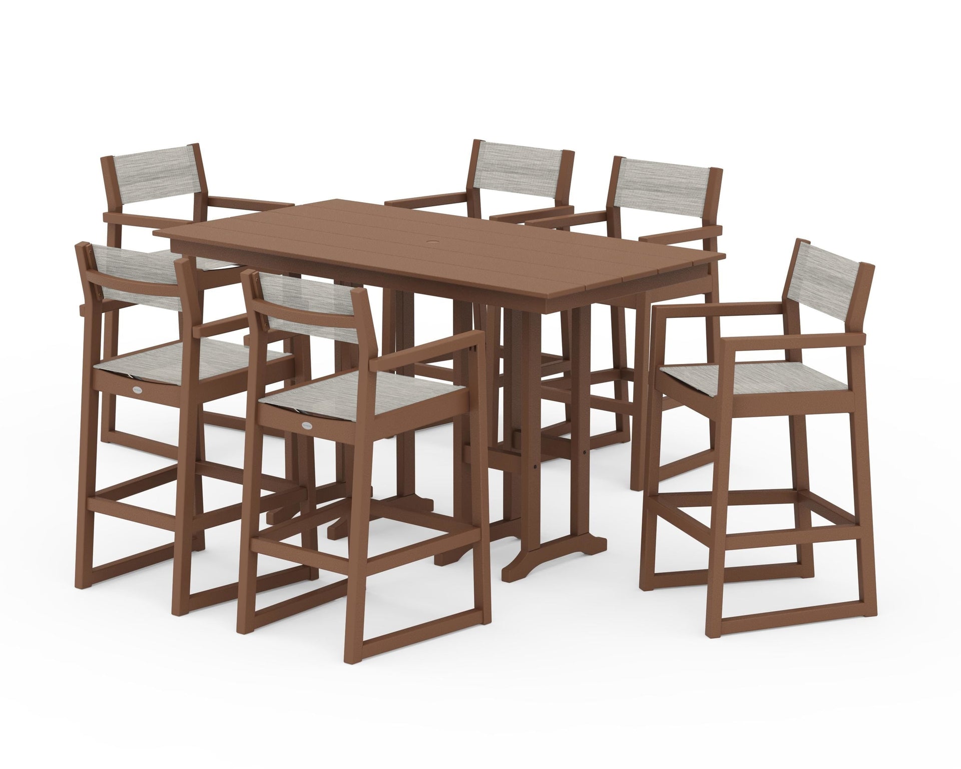 EDGE Sling Arm Chair 7-Piece Farmhouse Bar Set