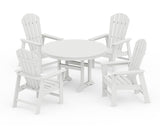 South Beach 5-Piece Round Dining Set with Trestle Legs