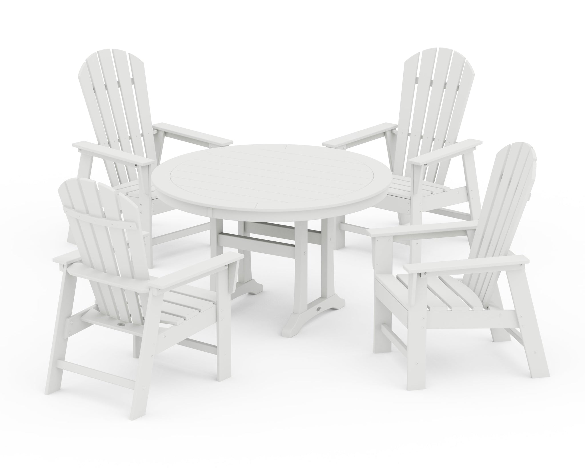 South Beach 5-Piece Round Dining Set with Trestle Legs